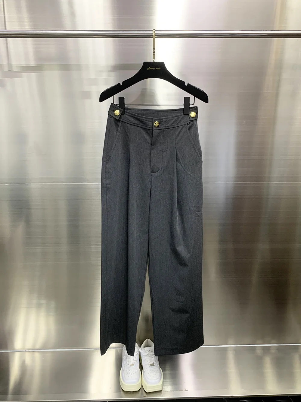 

Ele High Waist Straight Cut Cotton Suit Pants for Women Commute Casual Long Trousers Autumn 2025 Early Fall New Arrival