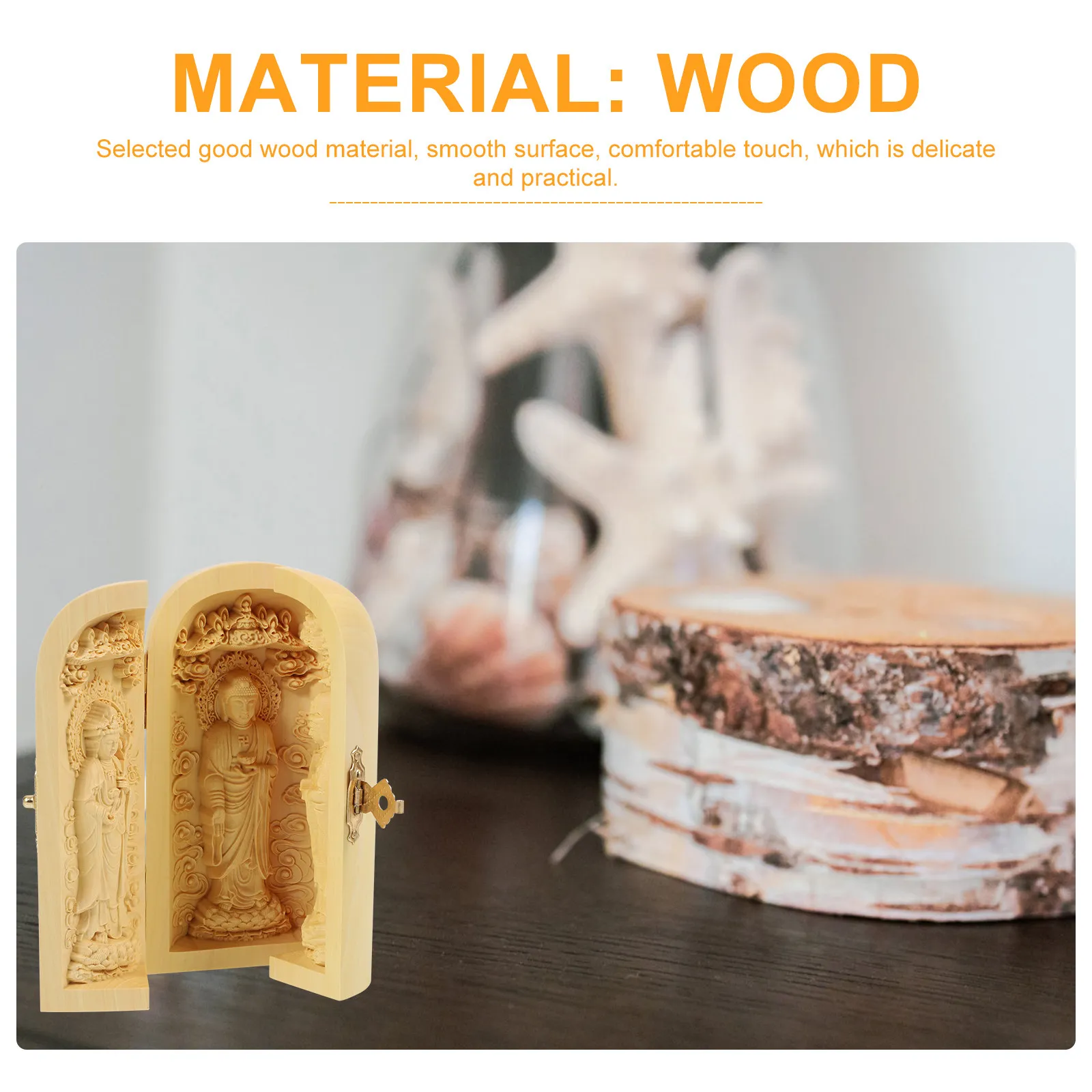 木製仏像-小型-レトロ-ホームデコレーション飾り物-デスクトップ寺院-室内屋外用-木製仏像装飾品