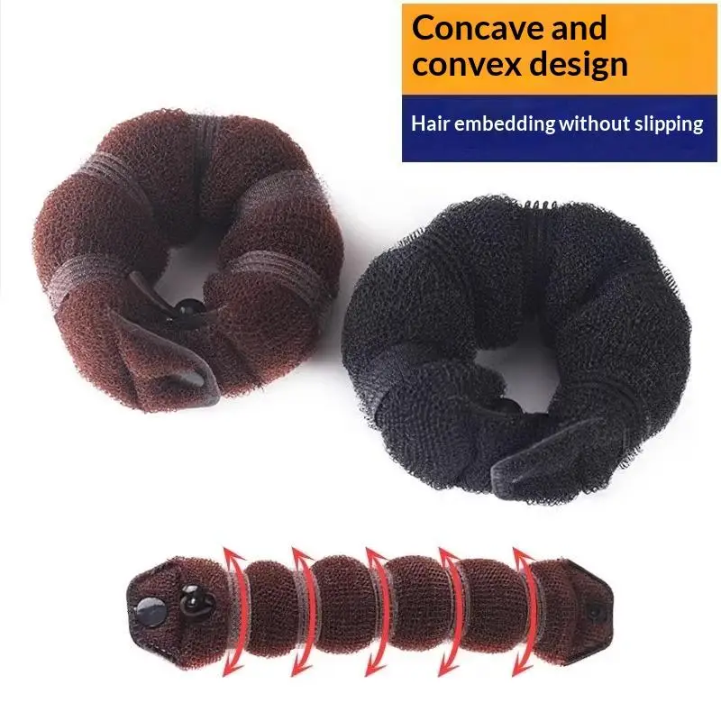 Magic Hair Bun Maker Donut Bagel Styling Tool Natural Full Bun Effect Black Brown for Dance Performance Stage Hair Accessory
