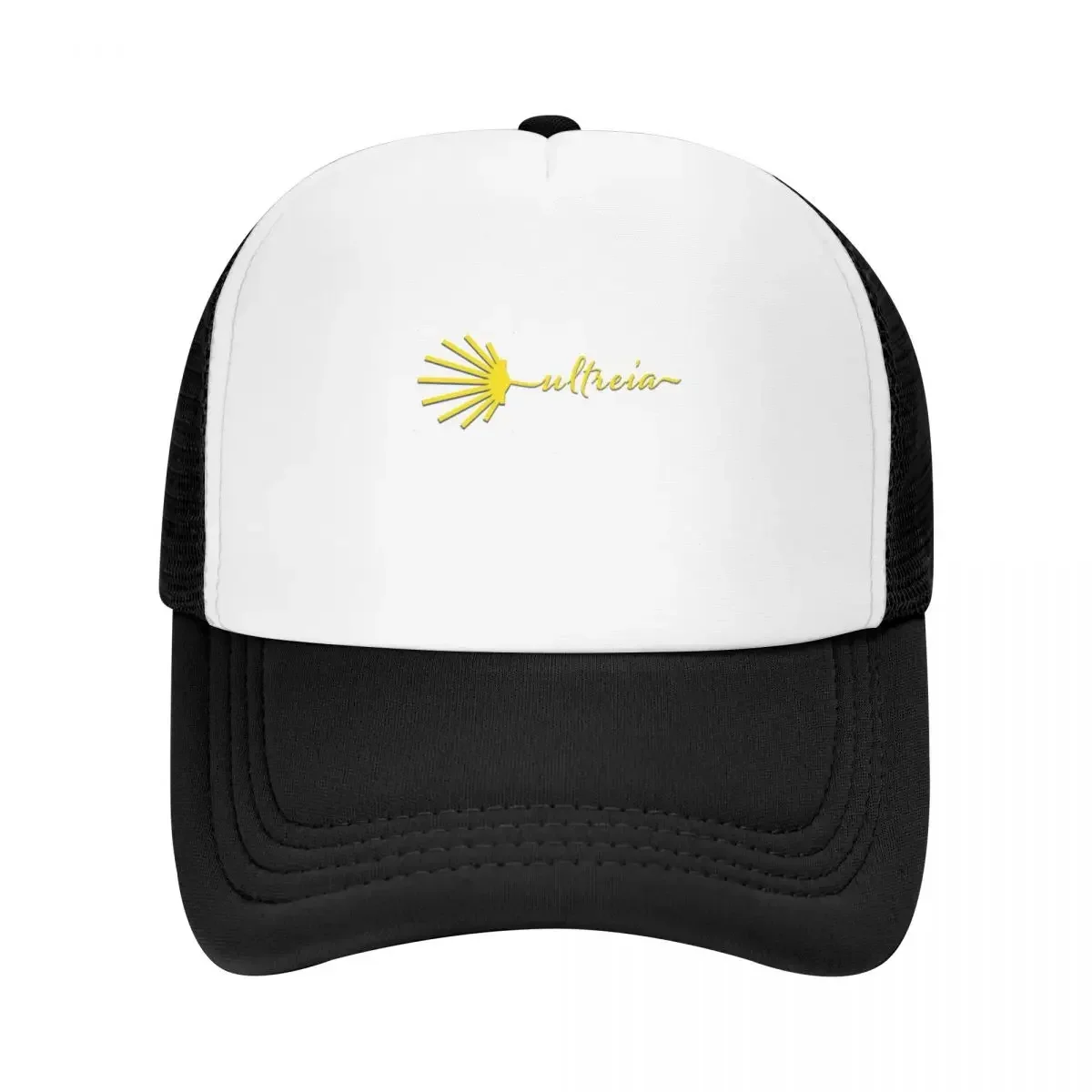 Ultreia Typography Santiago Compostela Yellow Scallop Shell Baseball Cap Hat Luxury Brand Rugby Women's 2024 Men's