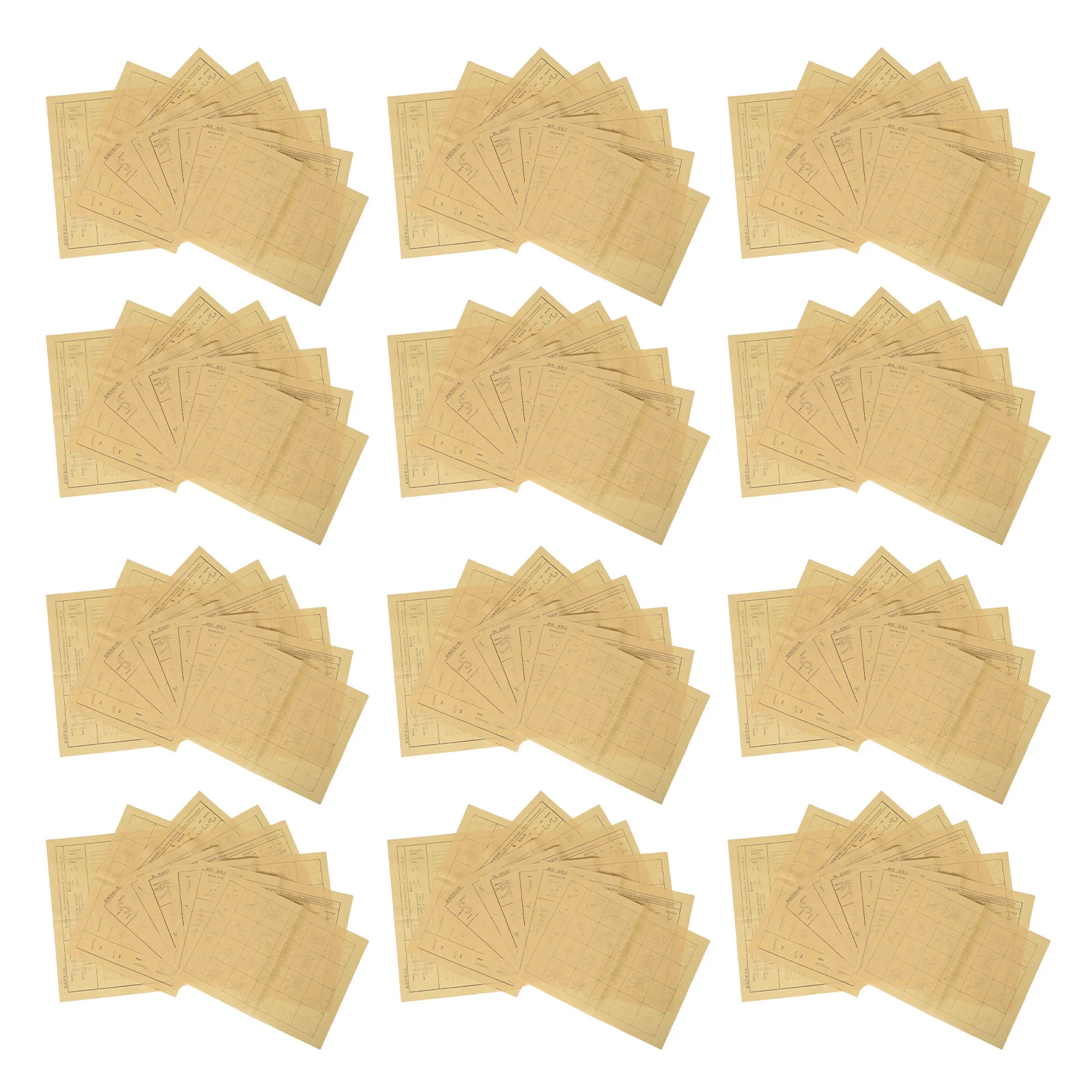 120Pcs Chinese Calligraphy Practice Paper Beginner-Friendly Brush Writing Tracing Sheets Standard Stroke Training Hand Lettering