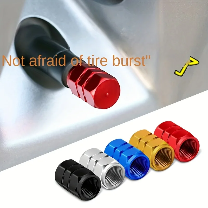 8PCS Car Valve Aluminum Alloy Valve Cap Tire Decoration Tire Anti Sand Cap Valve Core Anti Leakage Universal