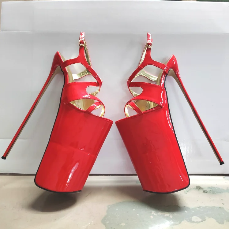 SDTRFT 30 سنتيمتر رقيقة جدا عالية الكعب صنادل أرضية 12 بوصة أحذية امرأة مضخات الصيف اللمحة تو حفلة موسيقية مصمم الخناجر