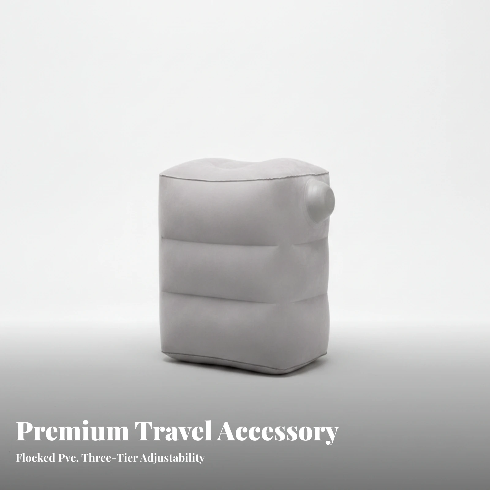 Footrest with Built-in Pump Flocked Inflatable Footrest Inflatable Travel Pillow Portable for Travelers, Airplane, Flights