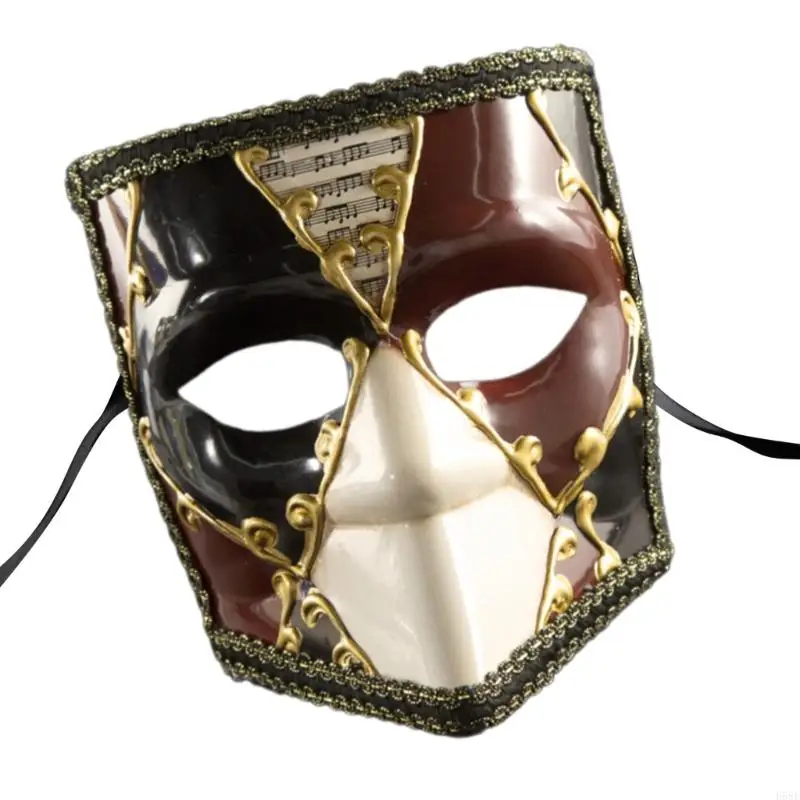 H58E Classical Men's Facle Face Lace Trim mascarada Máscara Styles Desgaste da festa