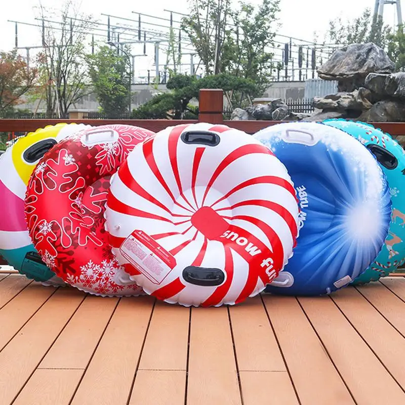 

New Ski Ring Thicken Inflatable PVC Sledding Tube Snow Tubing Winter Snow Tube With Handle Winter Outdoor Sports Equipment