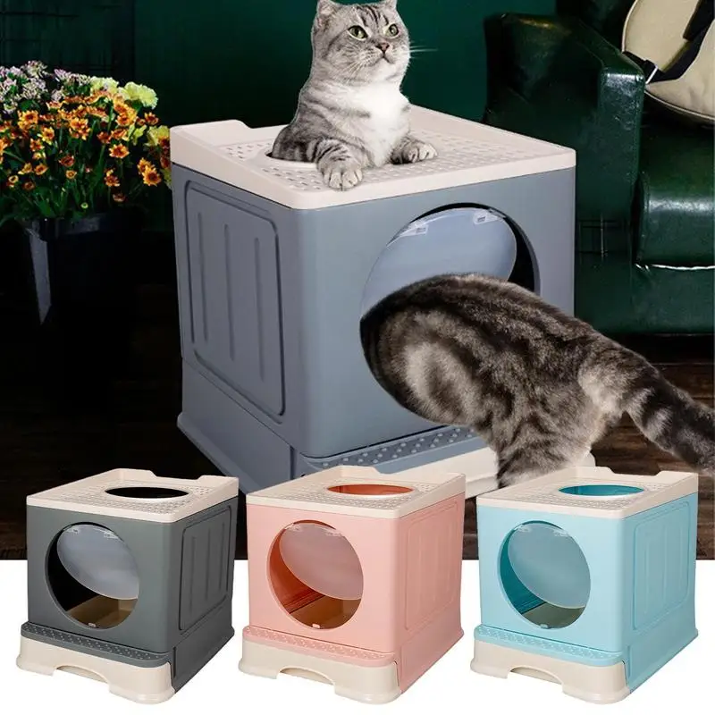 

Foldable Cat Litter Box Top Entry Kitten Litter Box Foldable Cat Toilet Litter Pan Easy To Clean Cat Potty Pan For Cats pets