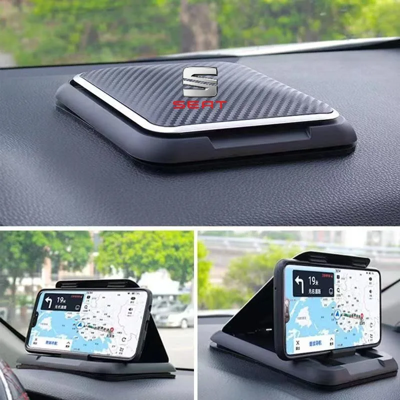 

New Carbon Fiber Car Mobile Phone Bracket Dashboard Phone Holder For Seat Leon 5f Ibiza 6l 6j Leon 1p Cushion Altea Xl Leon Mk