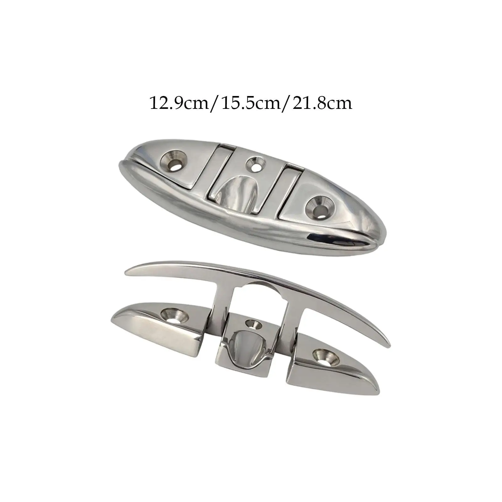 High Strength Stainless Steel Flip Up Boat Dock Cleat Compact Marine Accessory for Boat Deck Teak Installation