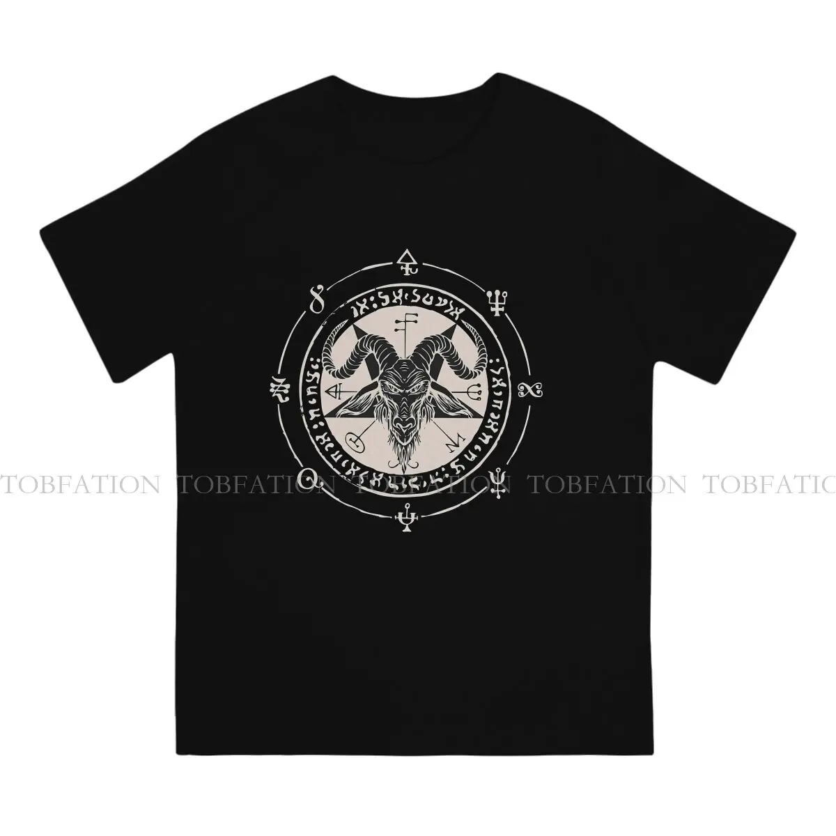 Satanic Baphomet Goat Crewneck TShirts Sigil Baphomet Pentagram Print Homme T Shirt New Trend Clothing