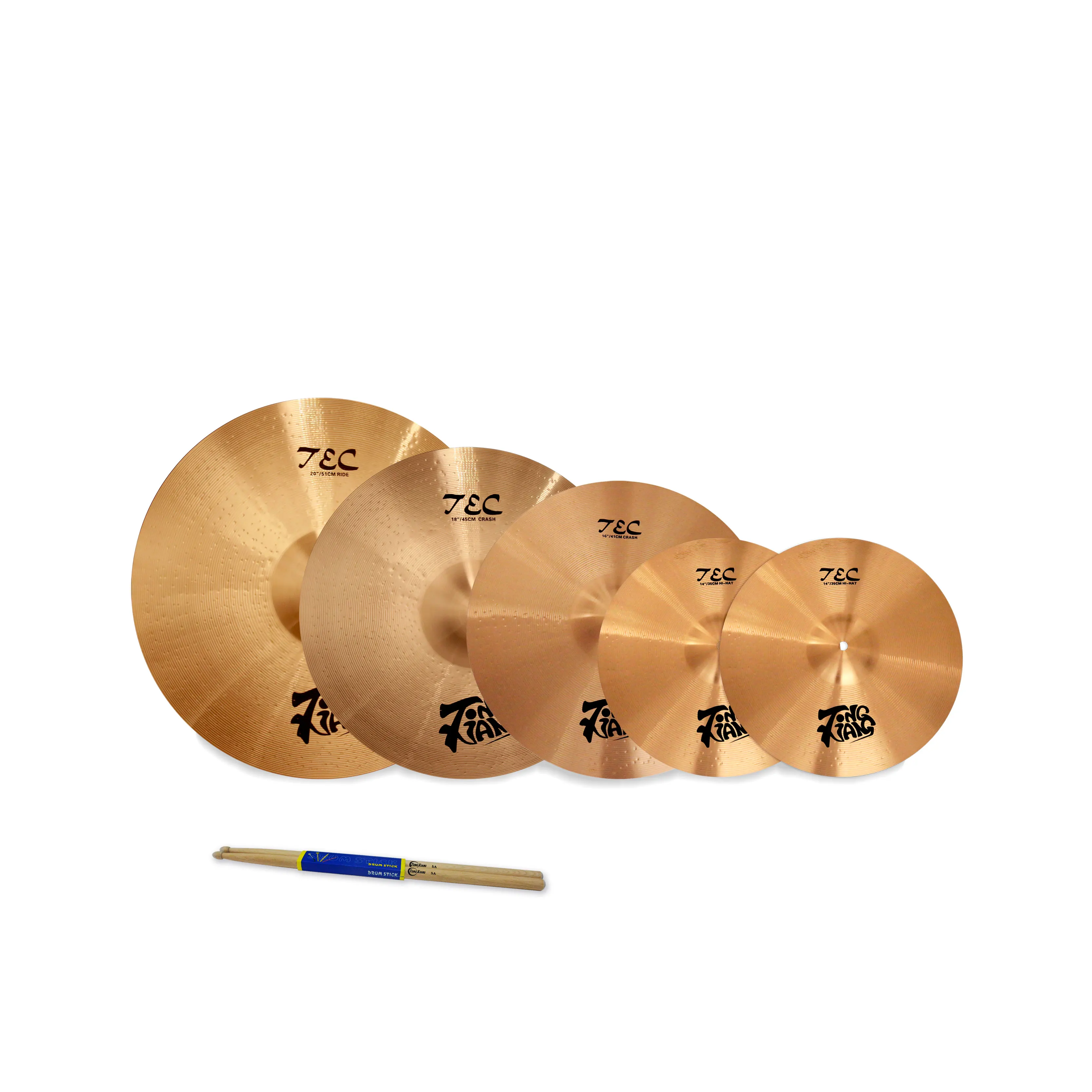 B8 TEC Series Drum Cymbals 5pcs Cymbals Set 14HH+16C+18C+20R Without Bag