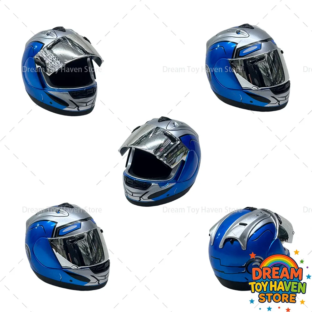 ZY3014G 1/6 Scale Soldier Dolls Blue Motorcycle Helmet Racing Driver Accessory Model Fit 12Inch Action Figure Body