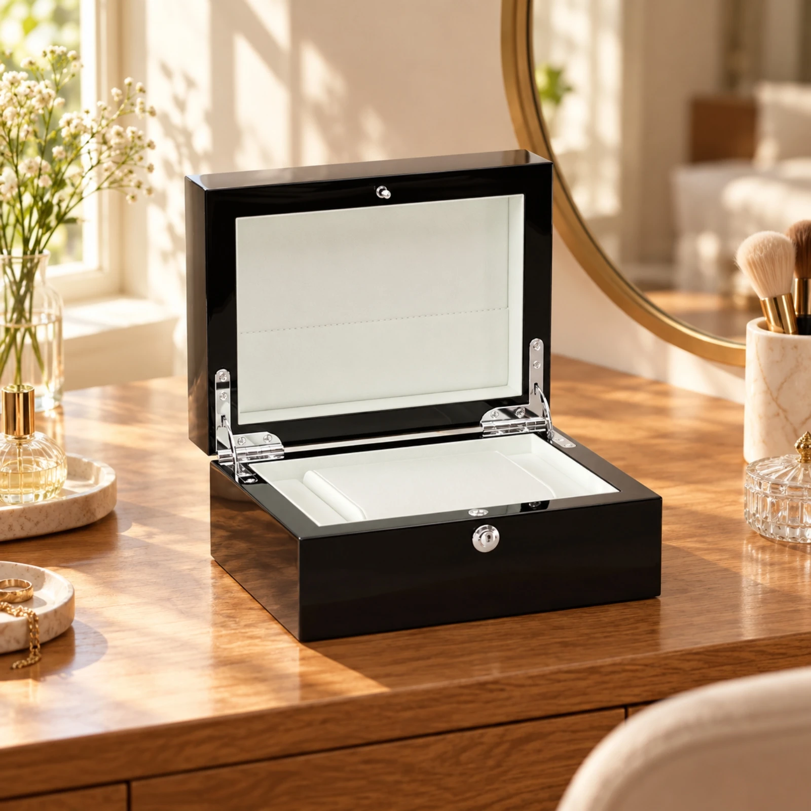 Wooden Watch Storage Box Long-Lasting Lacquered Watch Box Scratch-Resistant Classical for Personal Collection Display