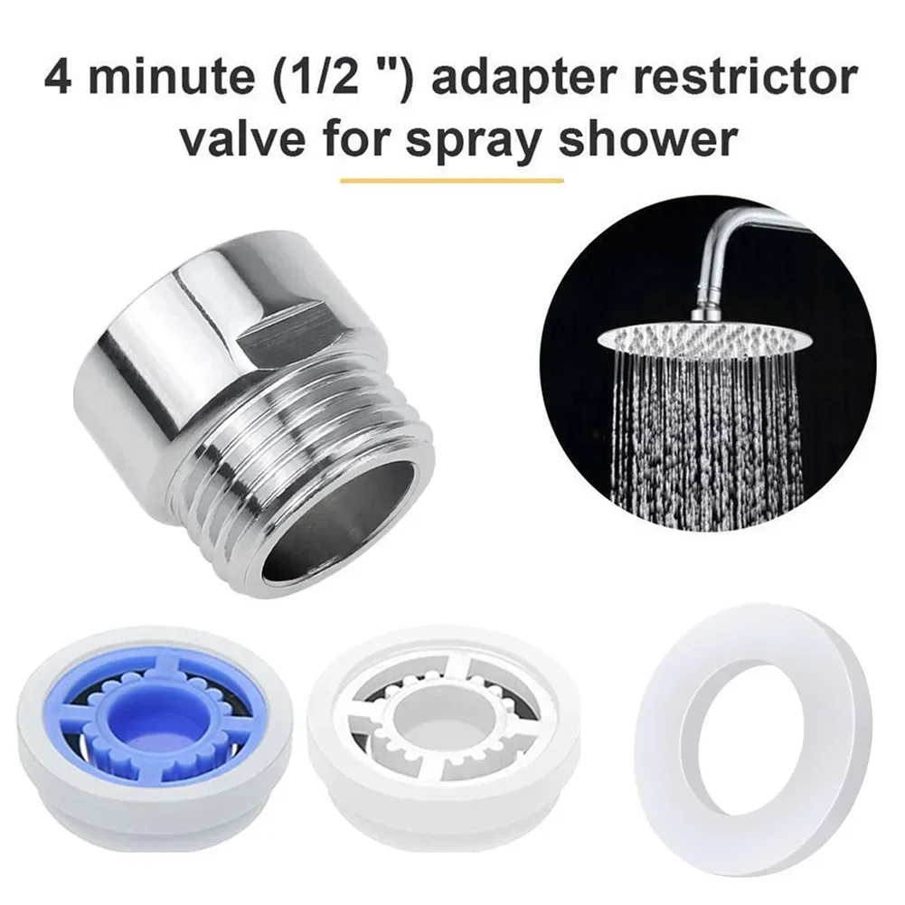 1 Set Shower Flow Reducer Limiter Water Saving 6 8 L/min Hose Restrictor Regulator​ 1/2 Inch Bathroom Shower Flow Restrictor