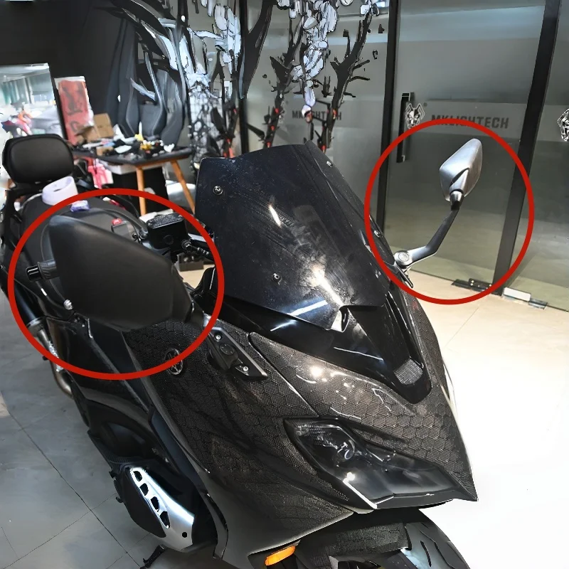 Motorcycle rearview mirror long pole side mirror for Yamaha TMAX 560 TMAX506 2022-2025