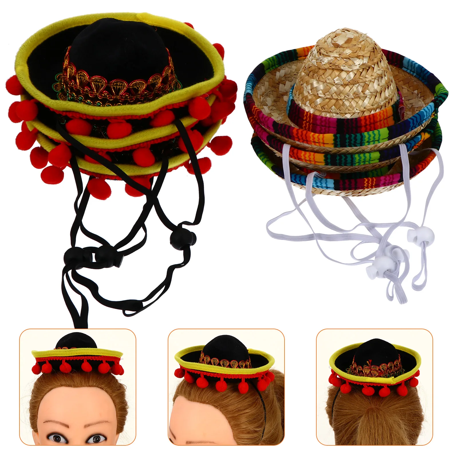 

Birthday Party Hat Mini Mexican Dress Sombrero Decorative Round Caps for Banquet Costume Events Quality Long Use Gift Choices