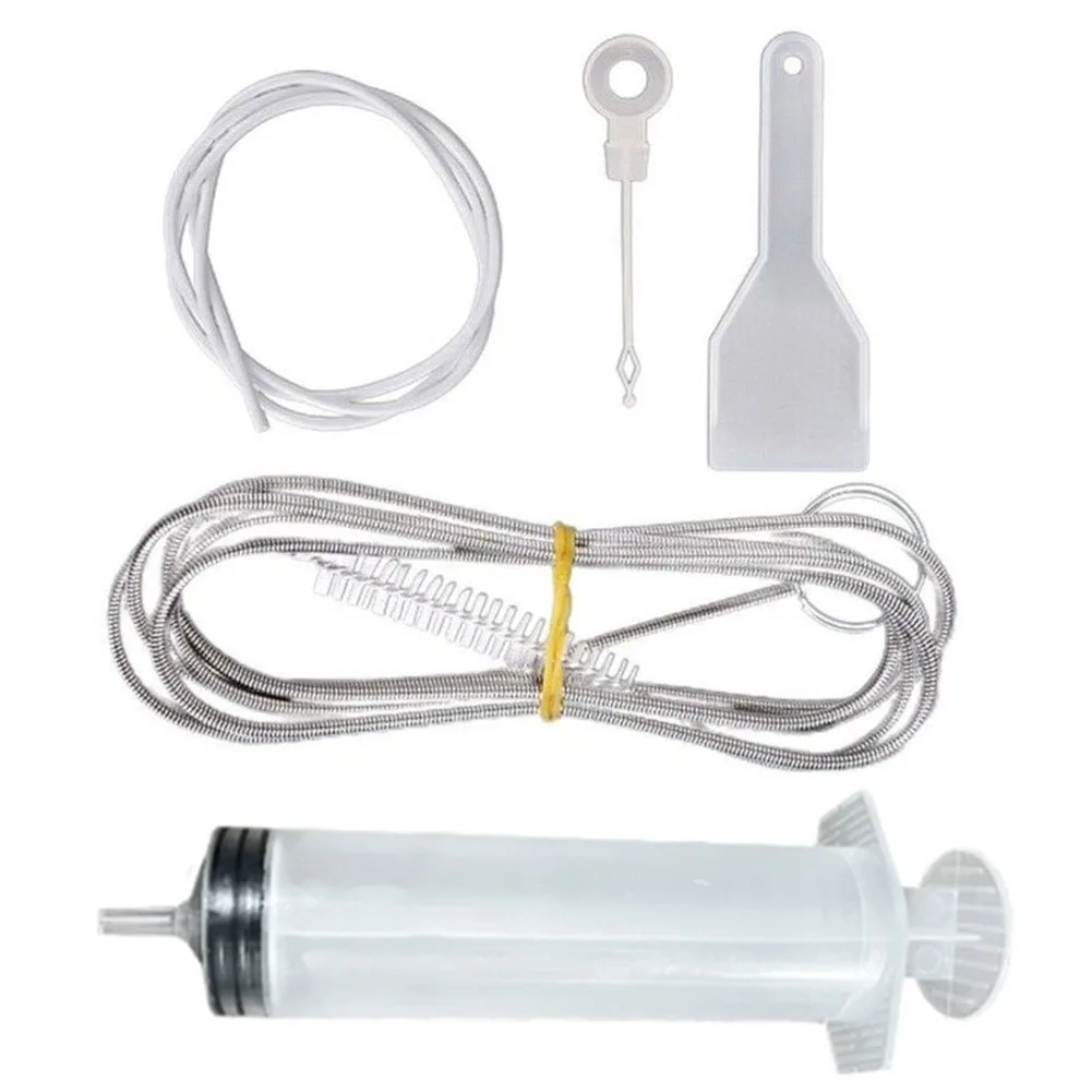 5pcs Clean Drain Outlet Dredging Tool Flexible Refrigerator Scrub Brush Reusable Refrigerators Dredging Tool Cleaning Syringe