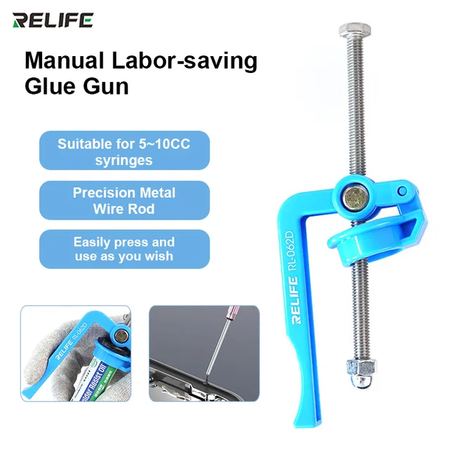 RELIFE RL-062D Ręczny pistolet do klejenia oszczędzający pracę 5CC-10CC Wzmacniacz topnika oleju spawalniczego Wzmacniacz kleju UV do naprawy PCB SMD