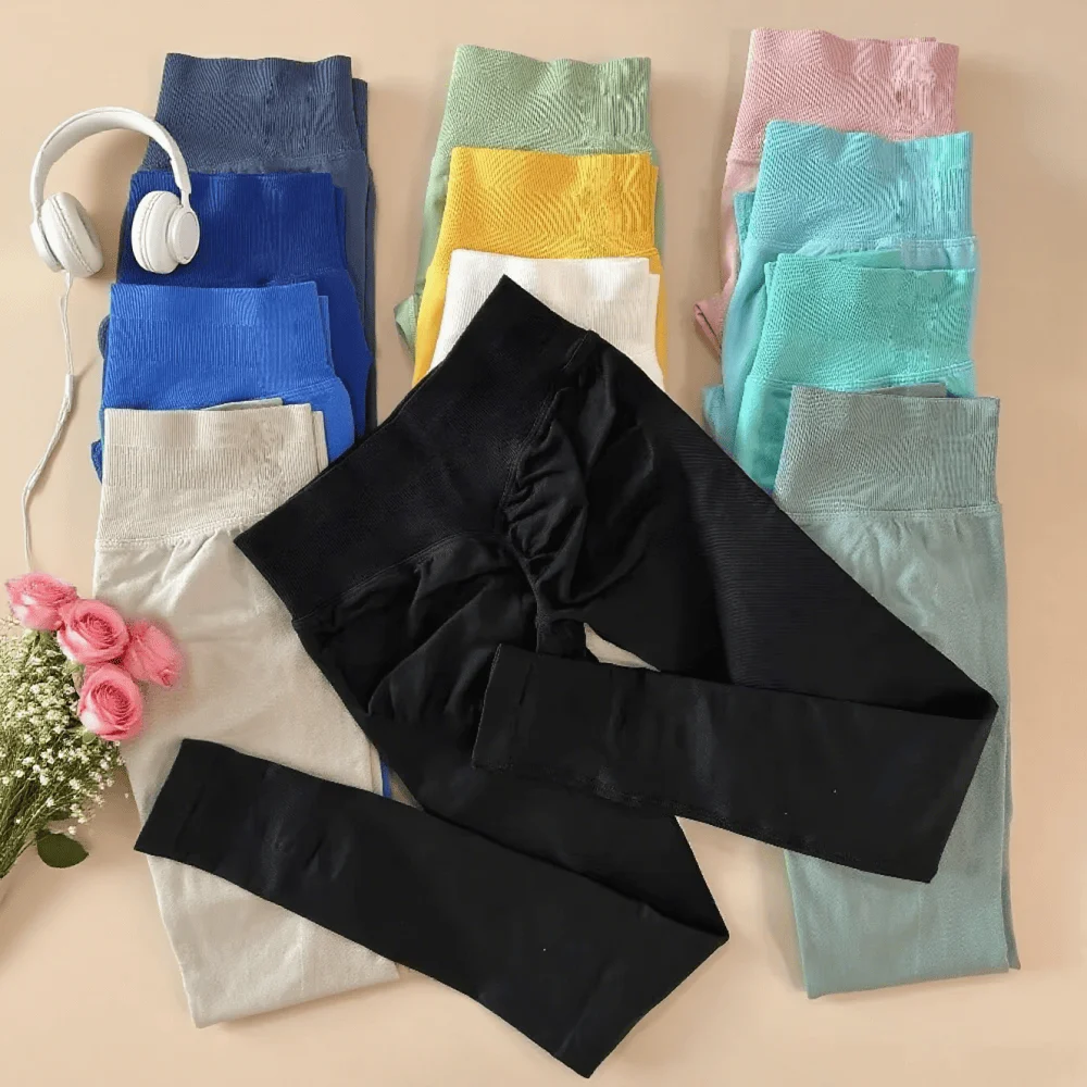 

More Sports Yoga Pants Fitness Pilates Breathable Seamless Women's Trousers Elastic High Waist Hip Lifting Summer Cycling Pants