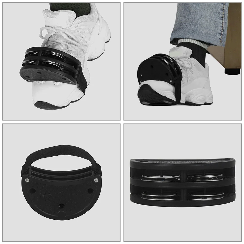 

2Pcs Foot Bell Double Row Design Elastic Band Comfortable Foot Tambourine Percussion Instrument Stage Performance Shaker