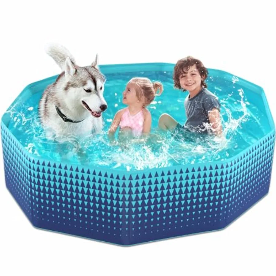 

Foldable Kiddie Pool - Hard Plastic Kids Toddler Swimming Pools for Backyard Collapsible Whelping Bathtub 63" x 12"