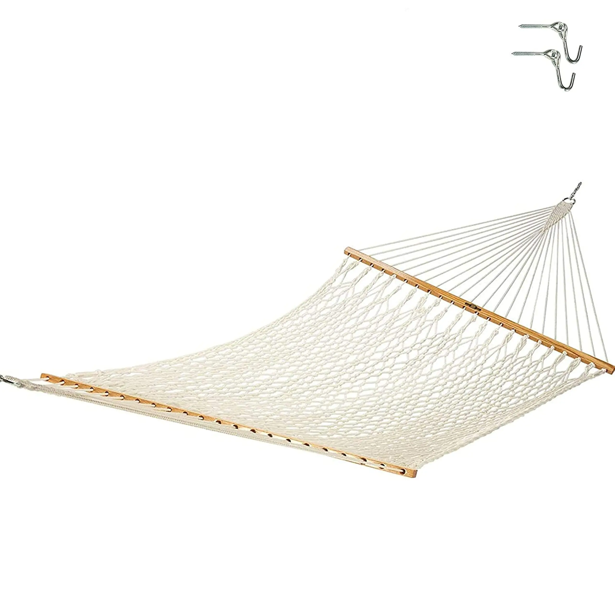 Original Pawleys Island 13OC Original Deluxe Cotton Rope Hammock with Free Extension Chains & Tree Hooks, Handcrafted