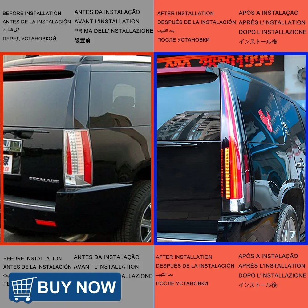 Auto Back Lamps For Cadillac Escalade 2007-2014 Factory High Quality LED Taillights Assembly Dynamic Turn Signal Accessories