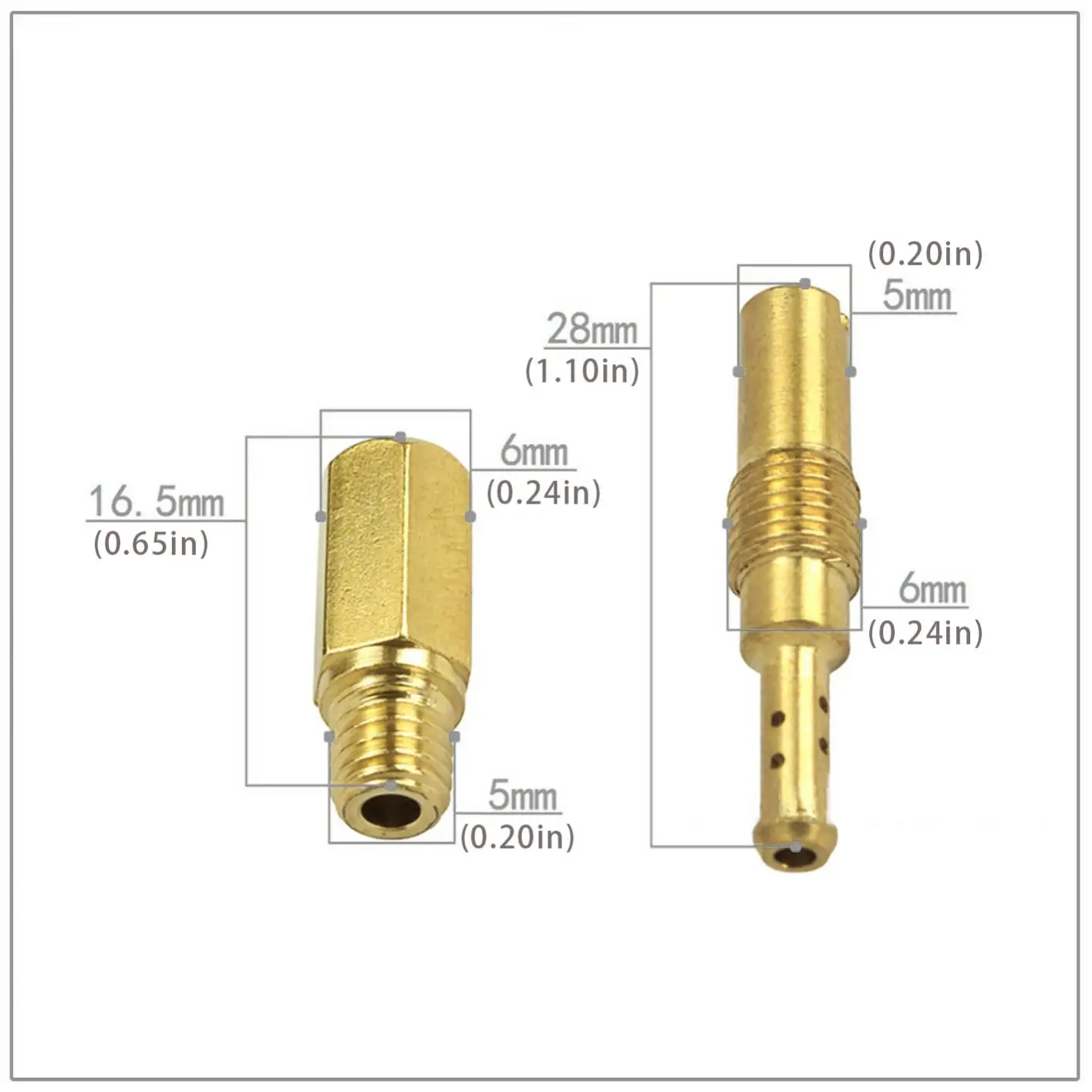 20pcs/set Motorcycle Carburetor Nozzle 10pcs Slow Jets Brass Main Gate Jets for SUD CO KO SO O KO PW K PWM PE Injector Nozzle