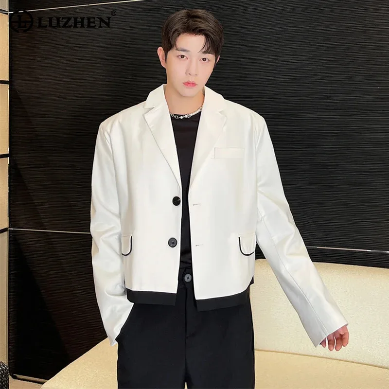 

LUZHEN Casual Elegant Fashion Blazer Jacket Men's Street Original Design Korean Suit Outerwear 2024 Autumn Trendy Clothes LZ5296