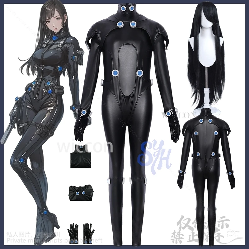 

Reika Shimohira Cosplay KANTZ Anime Costume Sexy Black Goth Punk Jumpsuit Latex Bodysuit Y2K Halloween Christmas Cos Customized