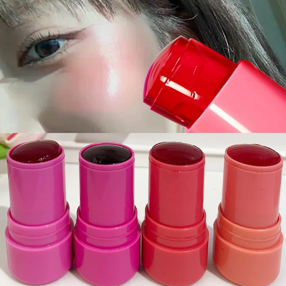 Gehydrateerde Gelei Gezicht Verhelderende Blush Stick Dual-Use Rouge Voor Lippen Wangen Blusher Matte Doorschijnende Tint Blush Stick Make-Up