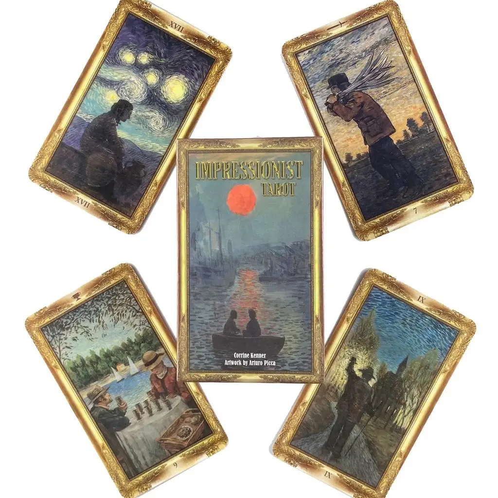 Jeu de table de tarot impressionniste pour débutants, jeu de loisirs pour les fêtes, 78 cartes, 10.3x6cm