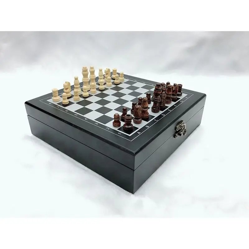 Wooden Chess, Bu Lesson, Dice, Domino 4-in-1 Set