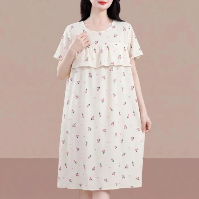 camisolas-de-verao-com-estampa-de-cerejas-para-mulheres-camisola-de-manga-curta-com-babados-vestido-casual-macio-para-dormir