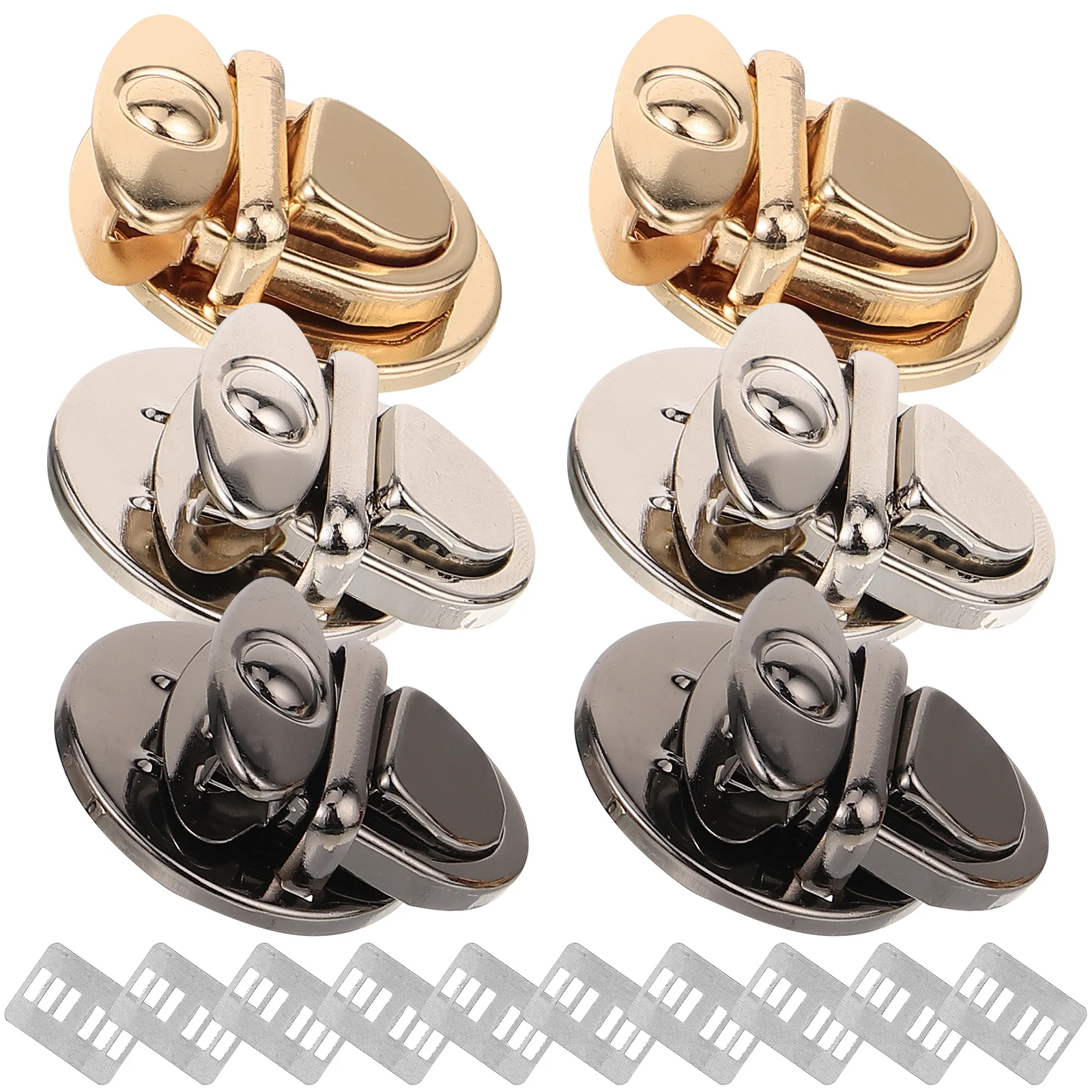 6 Pcs Mortise Lock Buckle Gift Box Accessories Pieces Tote DIY Bag Locks Metal Clasp Decorative Push