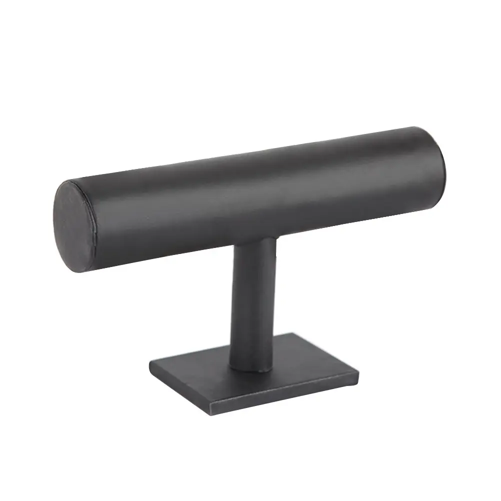 

Bracelets Display Stand Black PU Surface T-Shaped Jewelry Storage Rack Organizer for Bangles Watches Holder