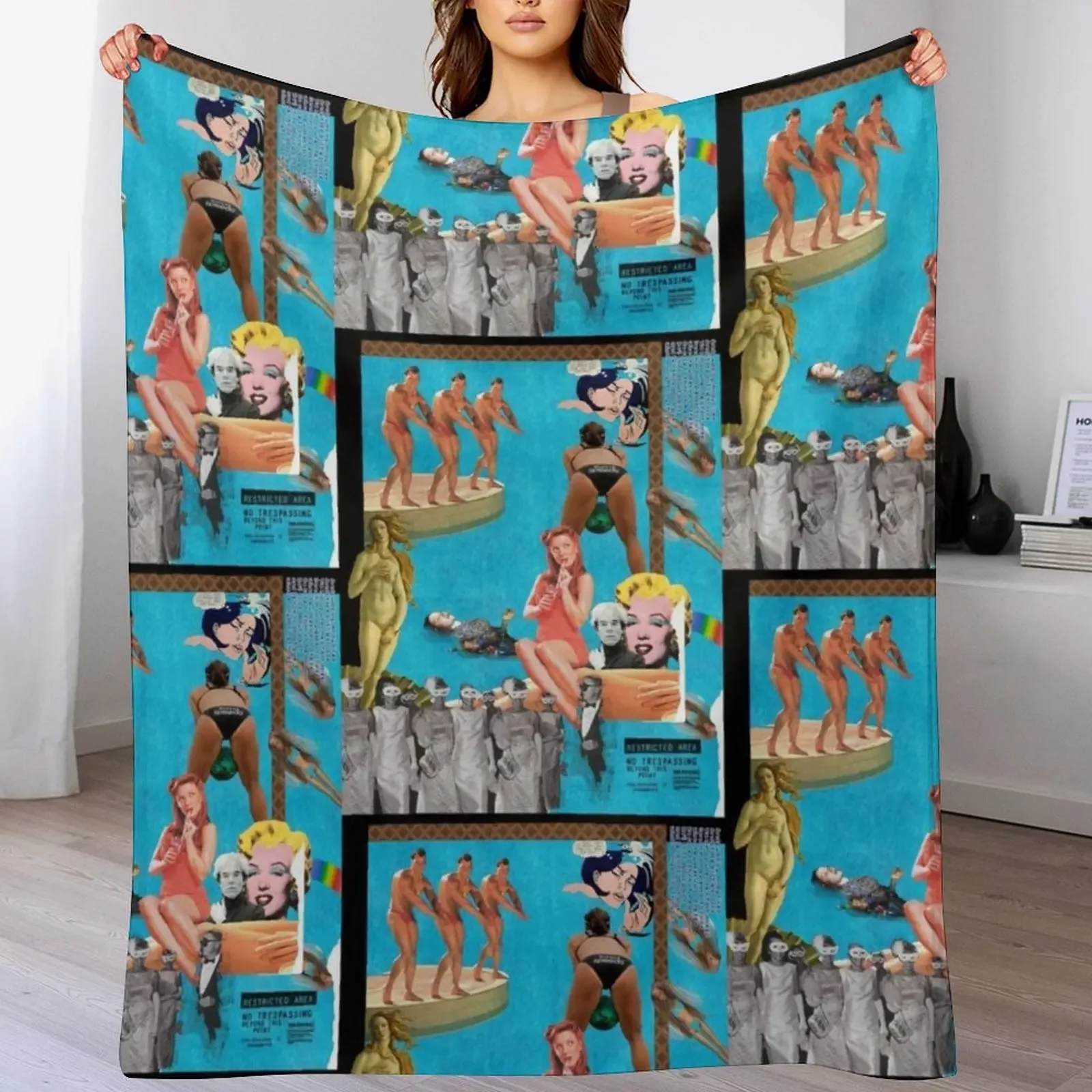 

Andy Warhol's Pool Party Throw Blanket Sofa Warm Blankets For Sofas Giant Sofa Blankets