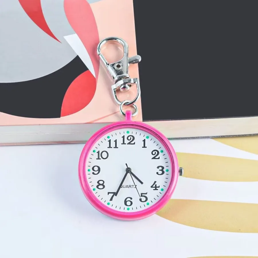 4/5 pcs Electronic Pocket Watch LED Keychain Nurse Pocket Watch Digital Watch for Student Backpacks Keys Pendant Timepiece