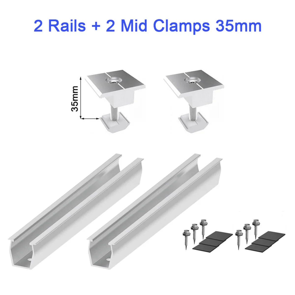 Solar Panel Mount Bracket Rails Clamp Fastening Module Mount Mounting PV Solar Power Supplies Trapezoidal Roof 35mm