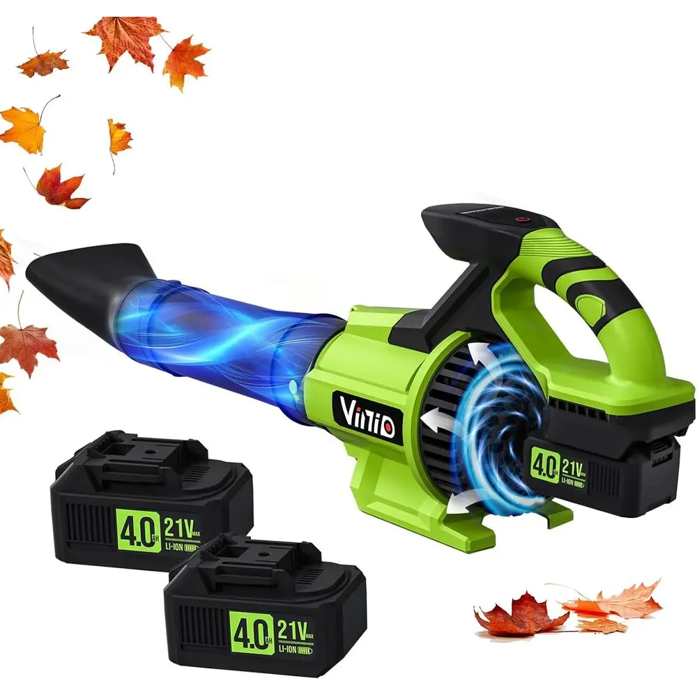 

Аккумуляторная воздуходувка для листьев, мощный бесщеточный электрический очиститель листьев 21 В, 710 куб. футов в минуту, с легкими аккумуляторами емкостью 2 × 4,0 Ач и зарядным устройством, 3 S