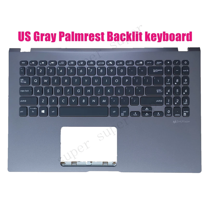 SSS+ US Gray Palmrest Backlit keyboard for Asus X509F X509D K509F K509U X509U