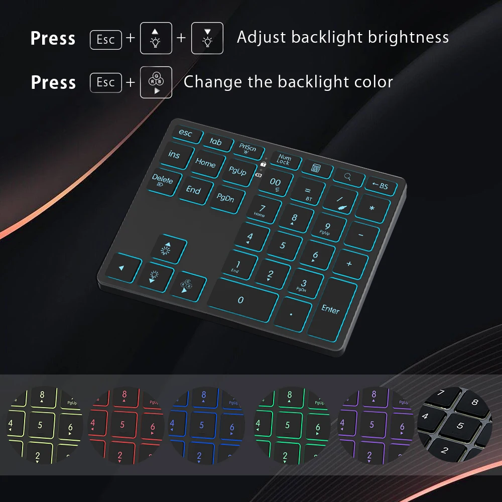 Jomaa 2,4g Bluetooth numerische Tastatur drahtlose wiederauf ladbare Numpad-Tastatur kabel gebundene Nummer Tastatur für iPad Laptop