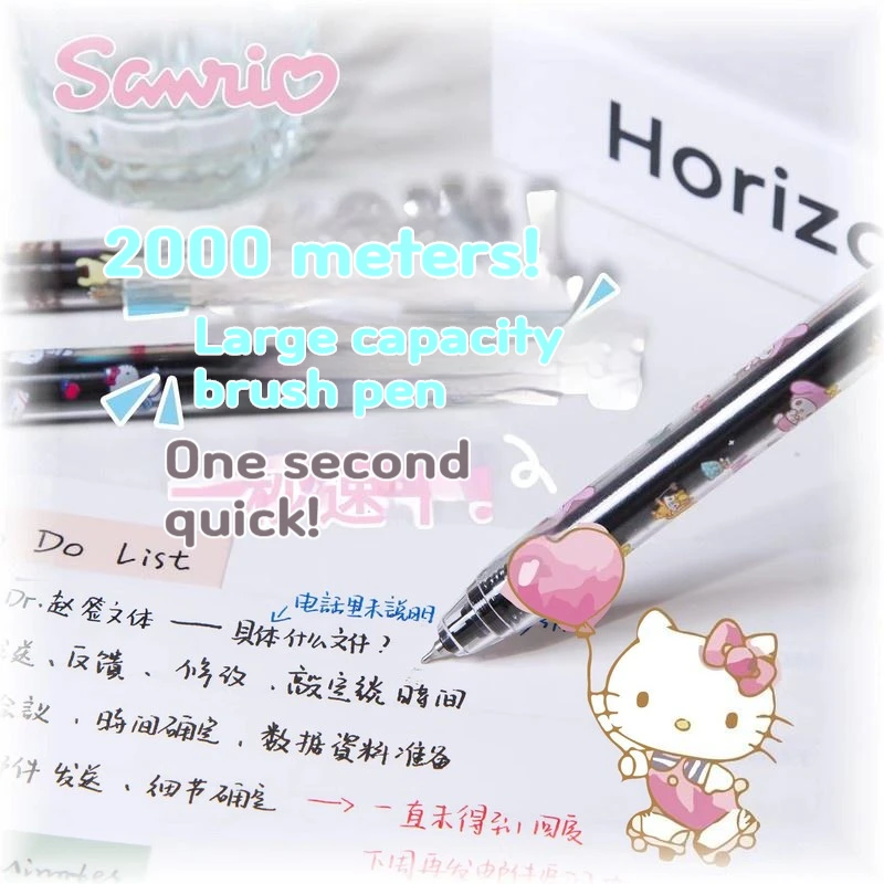 Imagem -03 - Sanrio Hello Kitty Cartoon Gel Pen Caneta de Assinatura Super Suave Estudante de Alto Valor Escrita Presente Super Suave Novo Kawaii 12 Pcs 36 Pcs