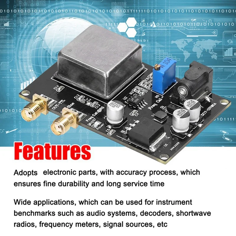 10Mhz OCXO Frequency Reference Module Black Frequency Meter Low Phase Noise For Sound Decoder clock fine tuning sine square wave