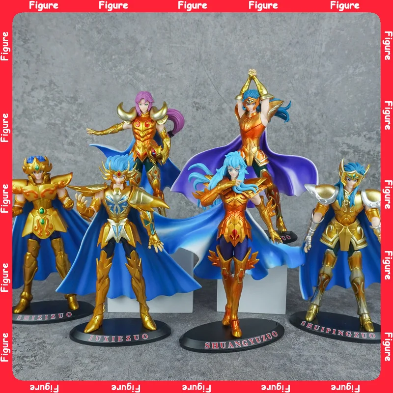 

Anime Saint seiya Gold Saint Figure Aries Pisces Capricorn Aquarius Stand Animation PVC Model Toys Gifts Collection Decoration