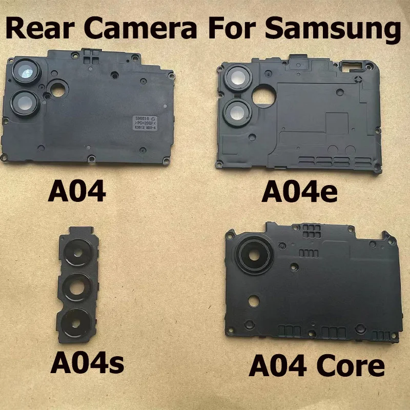 New Rear Back Camera Glass Lens With Frame Holder Repair Parts For Samsung Galaxy A04 A04s A04e Core