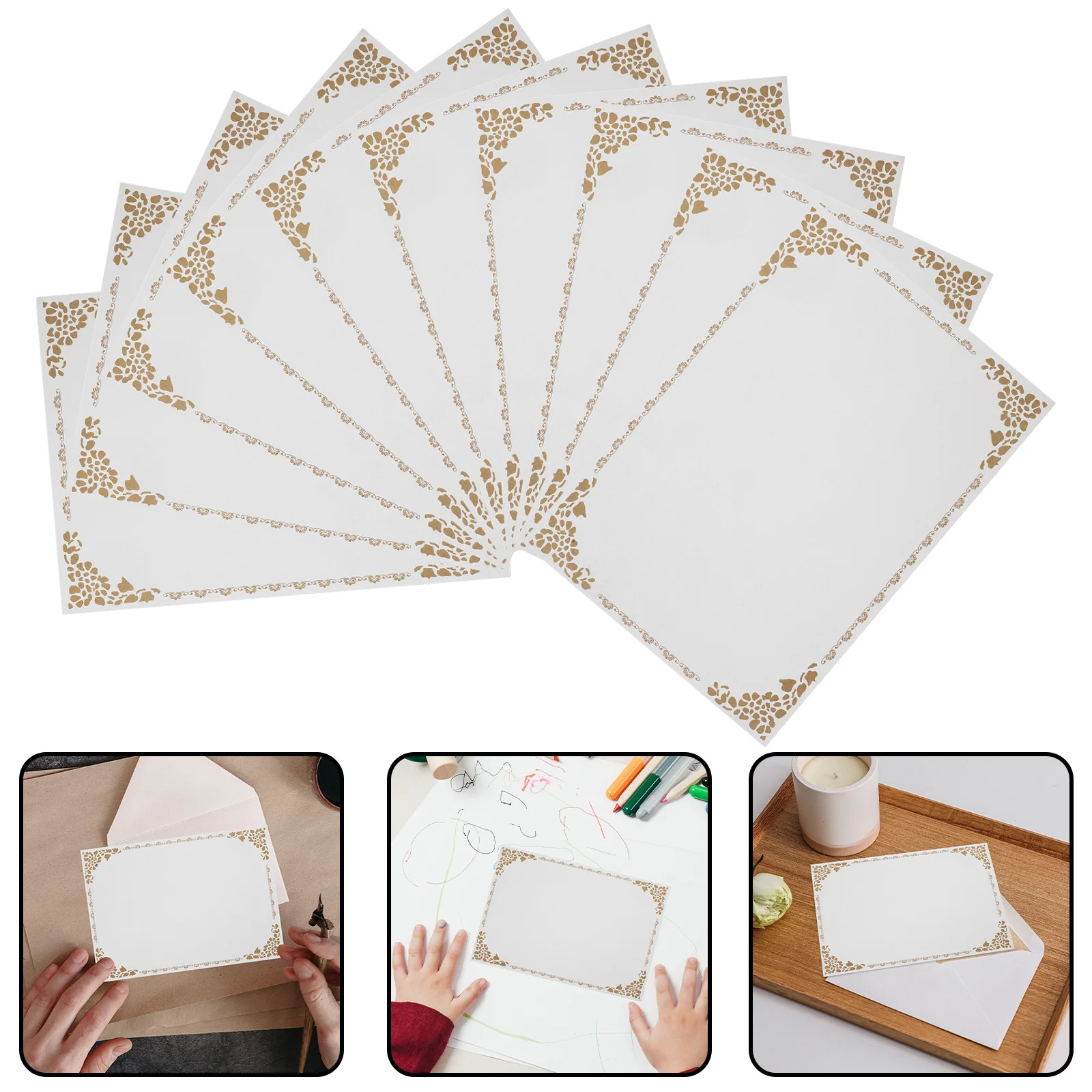 10 قطعة شهادة جائزة فارغة A4 ورق داخلي قابل للكتابة قابل للطباعة لشهادة الدبلومة لمستلزمات جائزة المدرسة