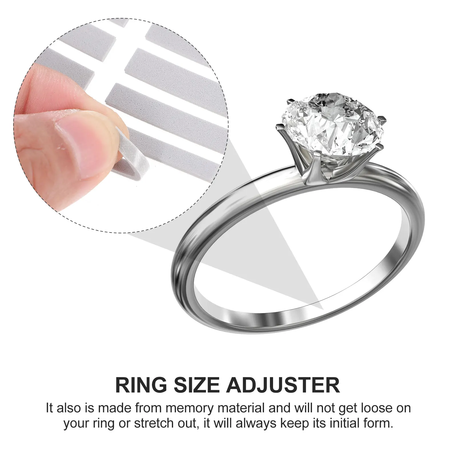 

2 Sheets Invisible Ring Size Adjuster Jewelry Ring Guard Tightener for Loose Oversized Rings Tightener