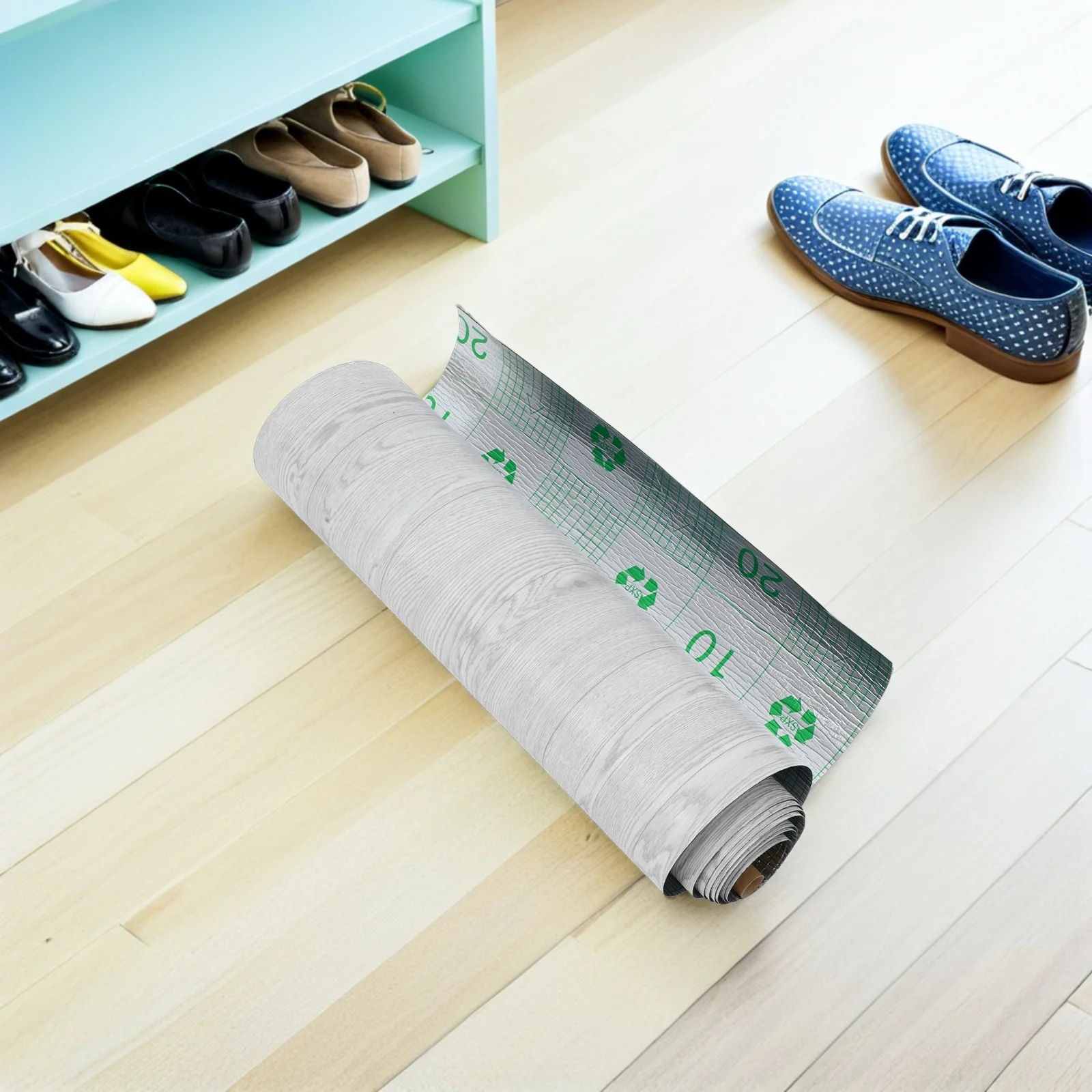 

1 Roll Peel and Stick Floor Tile 300x40cm Self Adhesive PVC Flooring Roll Easy DIY Waterproof Marble Floor Sticker