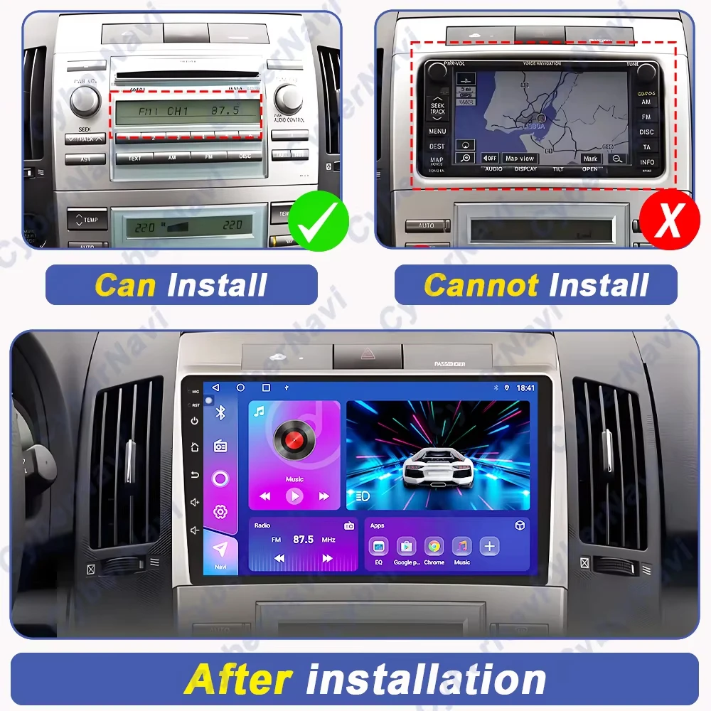 Car Radio Multimedia Player For Toyota Corolla Verso 2004-2009 Carplay Wifi Navigation GPS Android Autoradio Head Unit No 2 Din